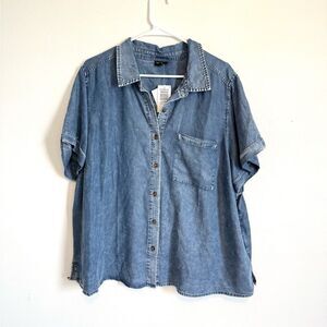 Torrid Denim Button Down Shirt NWT